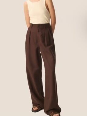 Boutique Stitch & Feather Women Black Wide-Leg Dress casual Trouser  M  8-10